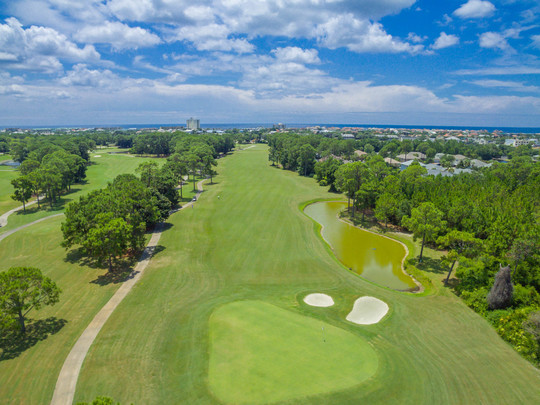 Golf Course with ocean in the distance